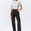 Rowe Super High Waisted Regular Straight Jeans – Echo Black – Black