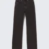 Rowe Super High Waisted Regular Straight Jeans – Echo Black – Black