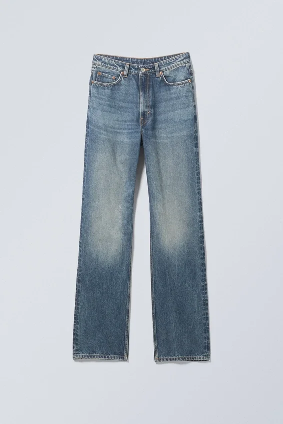Rowe Super High Waisted Regular Straight Jeans – Iron Blue – Medium Blue Rowe Super High Waisted Regular Straight Jeans – Iron Blue – Medium Blue