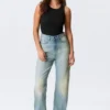 Rowe Super High Waisted Regular Straight Jeans – Port Blue – Light Blue Rowe Super High Waisted Regular Straight Jeans – Port Blue – Light Blue