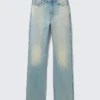 Rowe Super High Waisted Regular Straight Jeans – Port Blue – Light Blue Rowe Super High Waisted Regular Straight Jeans – Port Blue – Light Blue