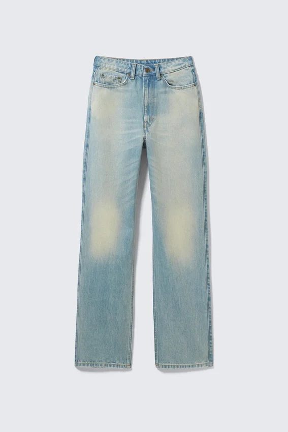 Rowe Super High Waisted Regular Straight Jeans – Port Blue – Light Blue Rowe Super High Waisted Regular Straight Jeans – Port Blue – Light Blue