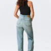 Rowe Super High Waisted Regular Straight Jeans – Port Blue – Light Blue Rowe Super High Waisted Regular Straight Jeans – Port Blue – Light Blue