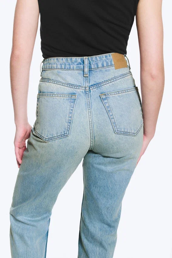 Rowe Super High Waisted Regular Straight Jeans – Port Blue – Light Blue Rowe Super High Waisted Regular Straight Jeans – Port Blue – Light Blue