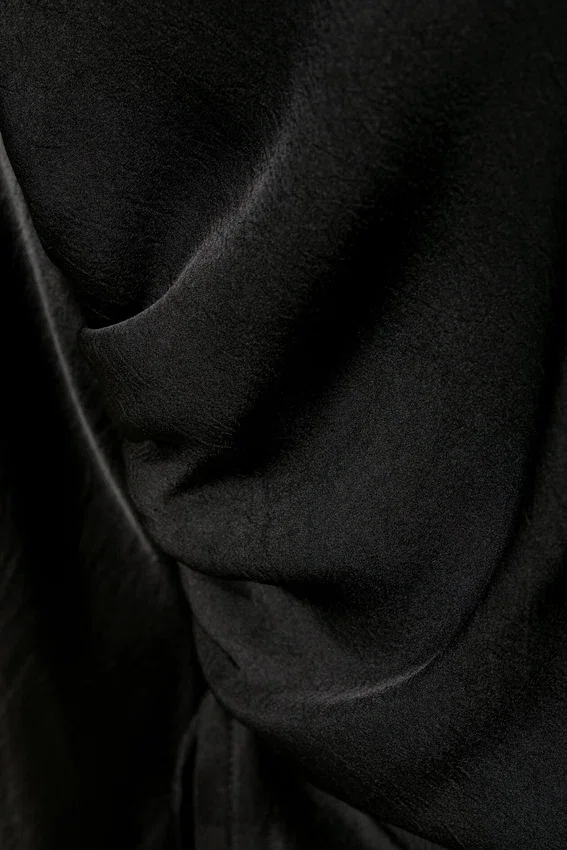 Ruched Boat-Neck Trumpet Sleeve Top – Black Ruched Boat-Neck Trumpet Sleeve Top – Black