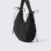 Ruched Crescent Shoulder Bag – Black Ruched Crescent Shoulder Bag – Black