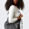 Ruched Crossbody Bag – Black Ruched Crossbody Bag – Black