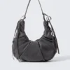 Ruched Crossbody Bag – Black Ruched Crossbody Bag – Black
