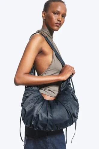 Ruched Crossbody Bag – Dark Blue