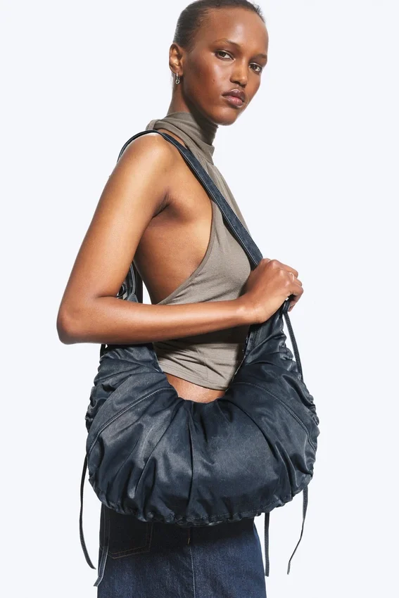 Ruched Crossbody Bag – Dark Blue Ruched Crossbody Bag – Dark Blue