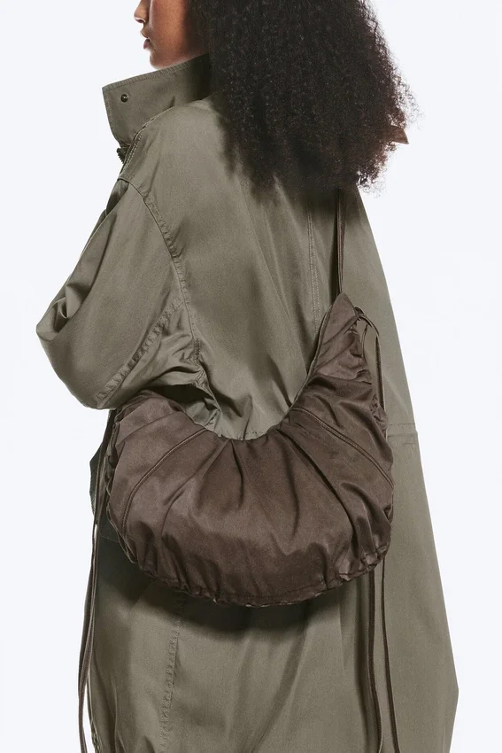 Ruched Crossbody Bag – Dark Brown Ruched Crossbody Bag – Dark Brown