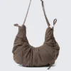 Ruched Crossbody Bag – Dark Brown Ruched Crossbody Bag – Dark Brown