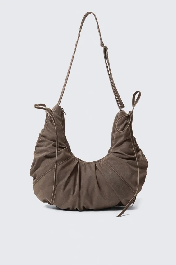 Ruched Crossbody Bag – Dark Brown Ruched Crossbody Bag – Dark Brown