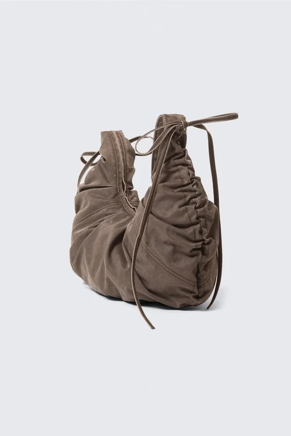 Ruched Crossbody Bag – Dark Brown Ruched Crossbody Bag – Dark Brown