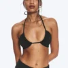 Ruched Halter Bandeau Bikini Top – Black Ruched Halter Bandeau Bikini Top – Black