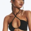 Ruched Halter Bandeau Bikini Top – Black Ruched Halter Bandeau Bikini Top – Black