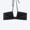 Ruched Halter Bandeau Bikini Top – Black Ruched Halter Bandeau Bikini Top – Black