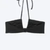 Ruched Halter Bandeau Bikini Top – Black Ruched Halter Bandeau Bikini Top – Black