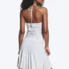 Ruched Halter Jersey Top – Grey Melange Ruched Halter Jersey Top – Grey Melange
