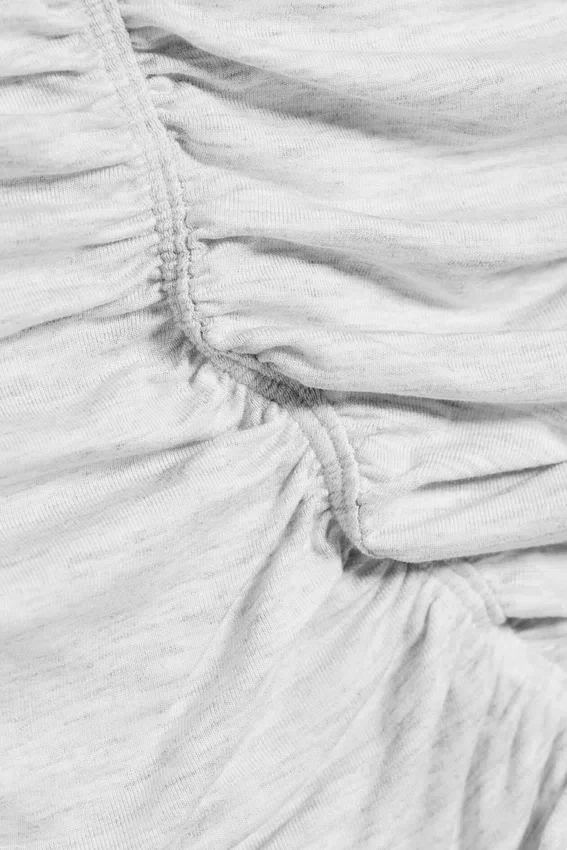 Ruched Halter Jersey Top – Grey Melange Ruched Halter Jersey Top – Grey Melange