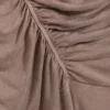 Ruched Halter Mini Dress – Washed Brown Ruched Halter Mini Dress – Washed Brown