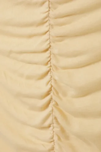 Ruched Hooded Tank Top – Light Beige