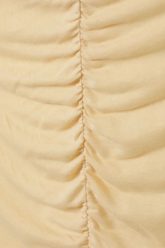Ruched Hooded Tank Top – Light Beige Ruched Hooded Tank Top – Light Beige