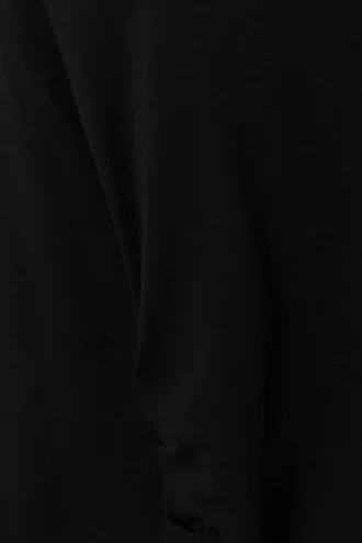 Ruched Long-Sleeved T-Shirt – Black