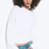 Ruched Long-Sleeved T-Shirt – White Ruched Long-Sleeved T-Shirt – White