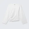 Ruched Long-Sleeved T-Shirt – White Ruched Long-Sleeved T-Shirt – White