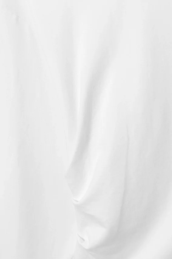 Ruched Long-Sleeved T-Shirt – White Ruched Long-Sleeved T-Shirt – White