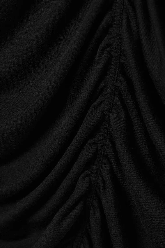 Ruched Long-Sleeved Top – Black Ruched Long-Sleeved Top – Black
