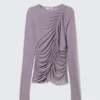 Ruched Long-Sleeved Top – Lilac Ruched Long-Sleeved Top – Lilac