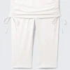Ruched Low Rise Capri Leggings – Off-White Ruched Low Rise Capri Leggings – Off-White