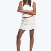 Ruched Mini Skirt – Light Dusty Beige Ruched Mini Skirt – Light Dusty Beige