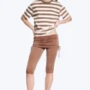 Ruched Regular Capri Pants – Dusty Brown Ruched Regular Capri Pants – Dusty Brown