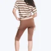 Ruched Regular Capri Pants – Dusty Brown Ruched Regular Capri Pants – Dusty Brown