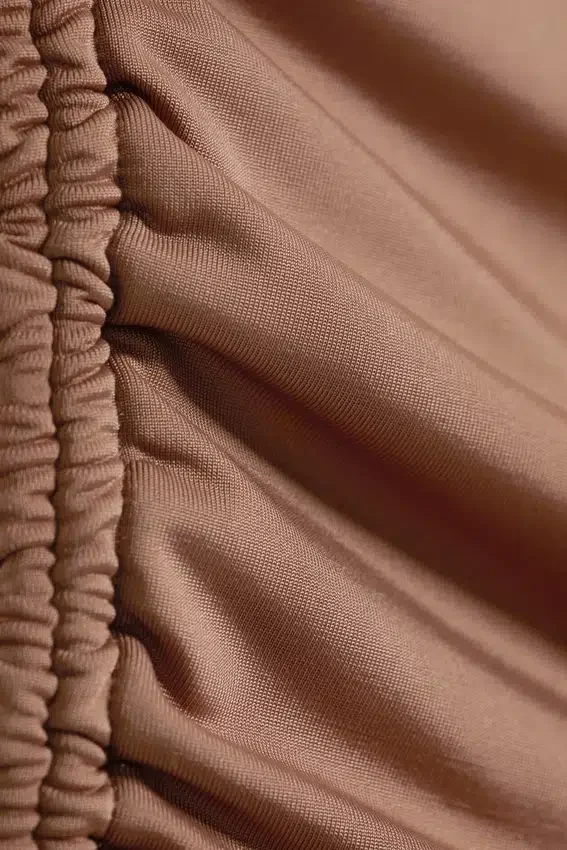 Ruched Regular Capri Pants – Dusty Brown Ruched Regular Capri Pants – Dusty Brown
