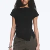 Ruched Short-Sleeved Top – Black Ruched Short-Sleeved Top – Black