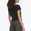 Ruched Short-Sleeved Top – Black Ruched Short-Sleeved Top – Black