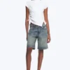 Ruched Short-Sleeved Top – White Ruched Short-Sleeved Top – White