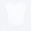 Ruched Short-Sleeved Top – White Ruched Short-Sleeved Top – White