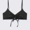 Ruched Triangle Bikini Top – Black Ruched Triangle Bikini Top – Black