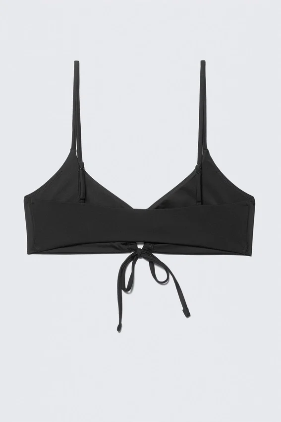 Ruched Triangle Bikini Top – Black Ruched Triangle Bikini Top – Black