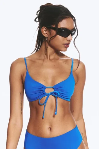 Ruched Triangle Bikini Top – Bright Blue Ruched Triangle Bikini Top – Bright Blue