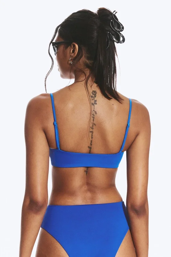 Ruched Triangle Bikini Top – Bright Blue Ruched Triangle Bikini Top – Bright Blue