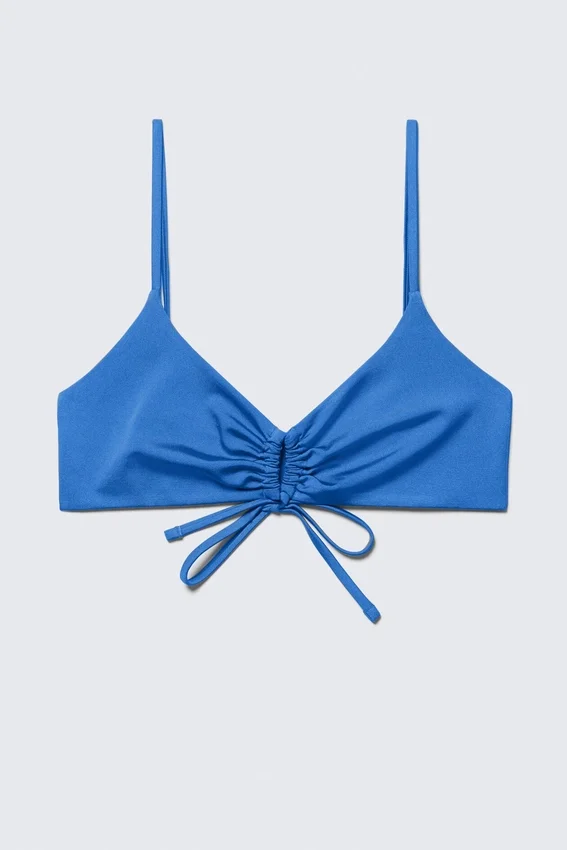 Ruched Triangle Bikini Top – Bright Blue Ruched Triangle Bikini Top – Bright Blue