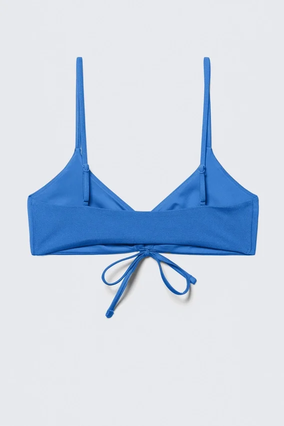 Ruched Triangle Bikini Top – Bright Blue Ruched Triangle Bikini Top – Bright Blue