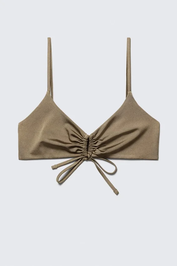 Ruched Triangle Bikini Top – Dusty Mole Ruched Triangle Bikini Top – Dusty Mole