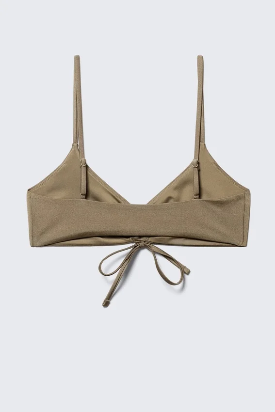 Ruched Triangle Bikini Top – Dusty Mole Ruched Triangle Bikini Top – Dusty Mole
